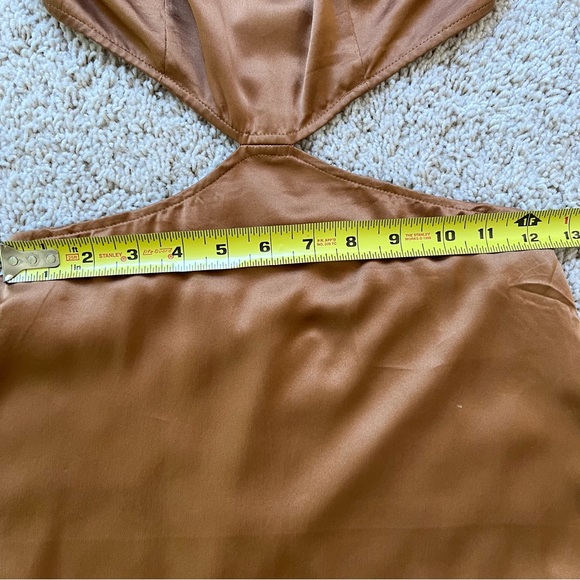 Reformation Noemi Cutout Silk Midi Dress Sz 0 Butterscotch Cocktail Wedding - Picture 10 of 16
